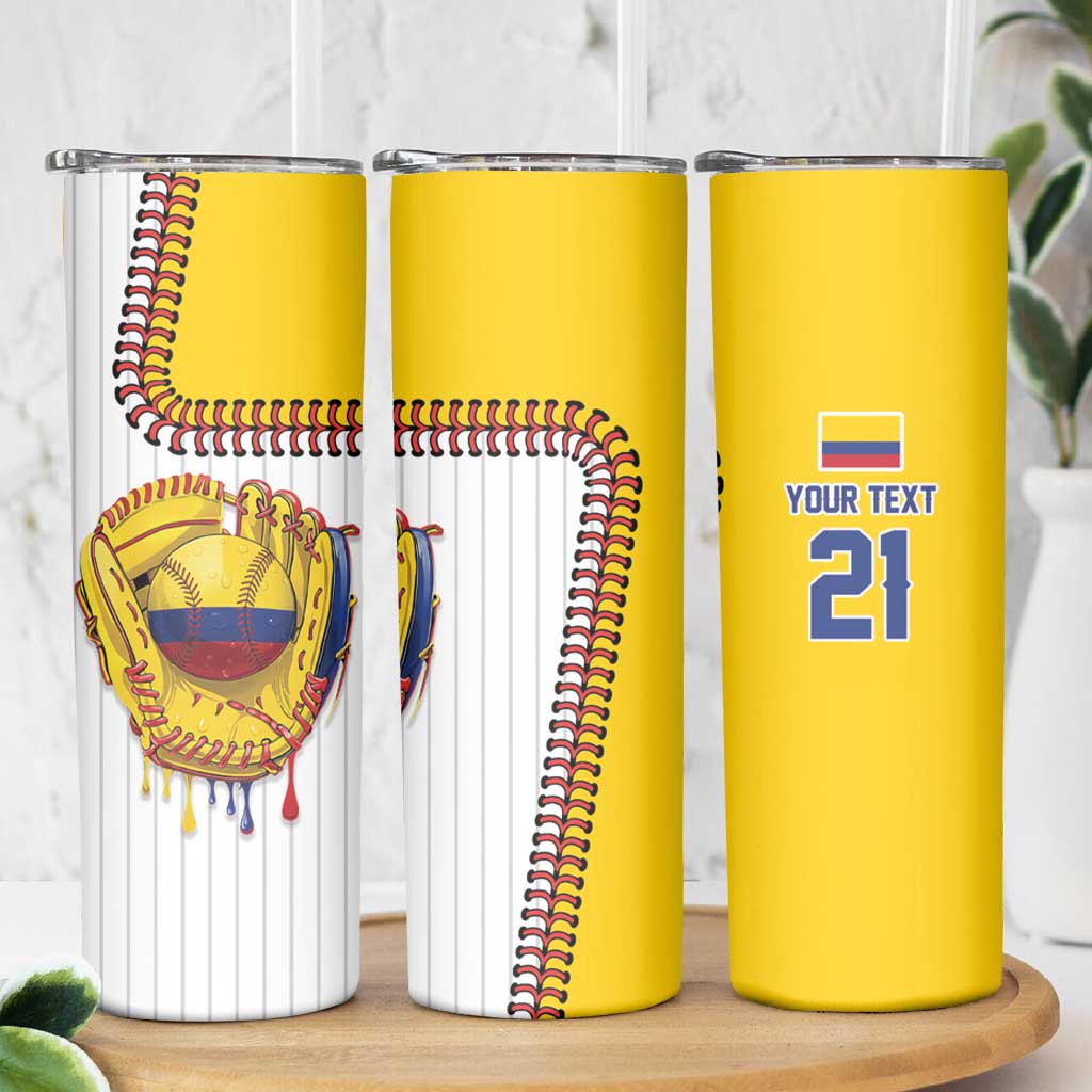 Custom Dripping Baseball Colombia Skinny Tumbler