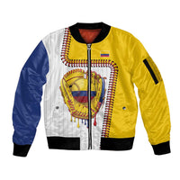 Custom Dripping Baseball Colombia Sleeve Zip Bomber Jacket