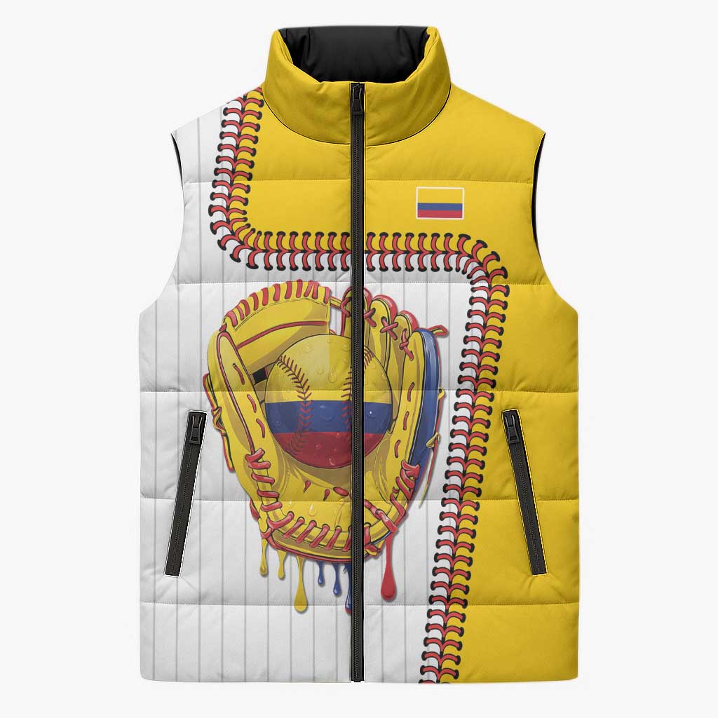 Custom Dripping Baseball Colombia Sleeveless Puffer Jacket