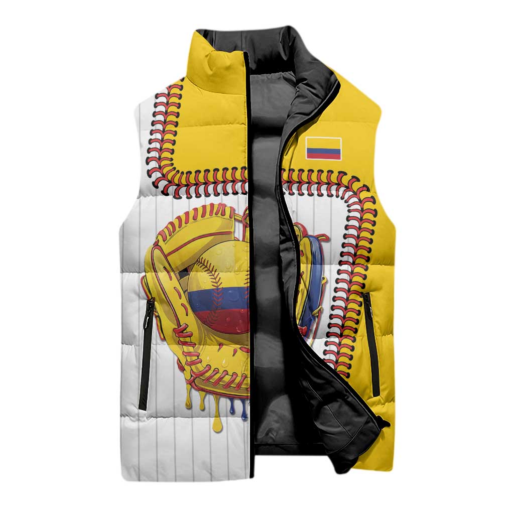 Custom Dripping Baseball Colombia Sleeveless Puffer Jacket