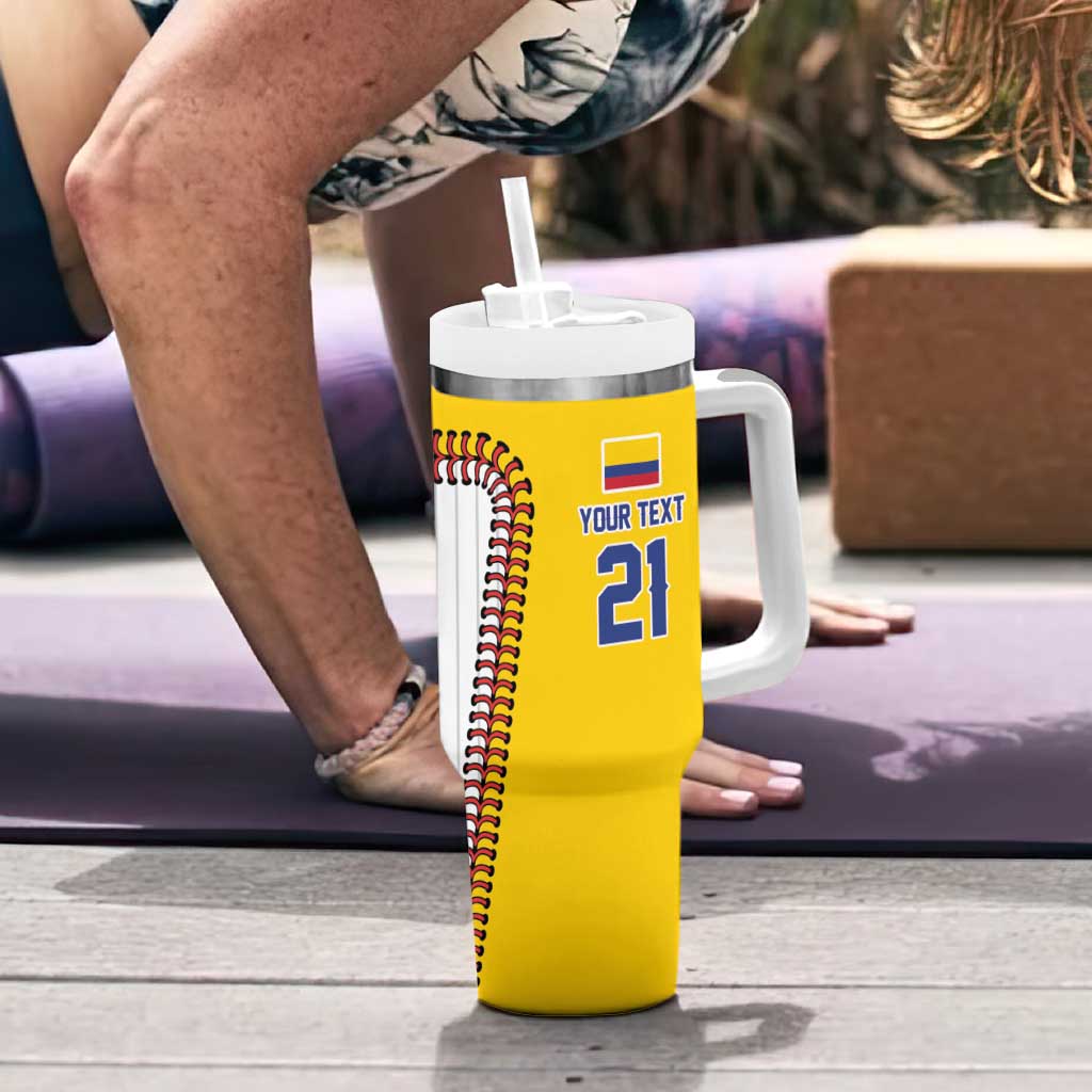 Custom Dripping Baseball Colombia Tumbler With Handle