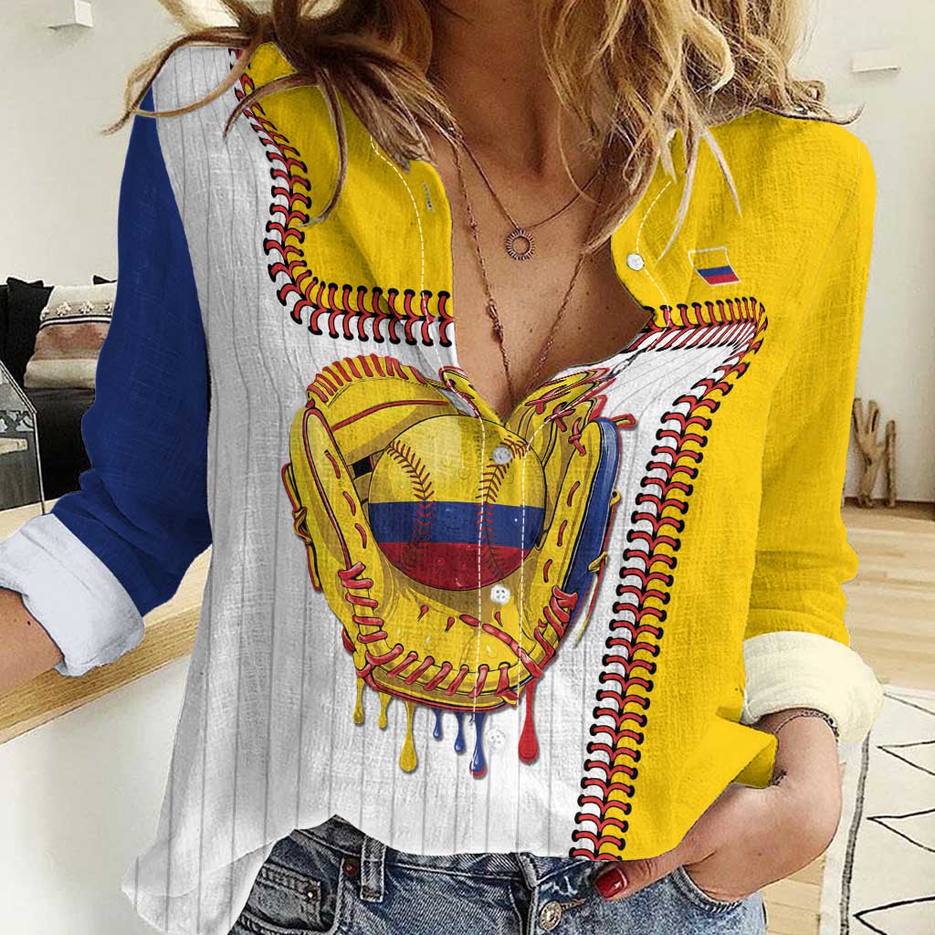 Custom Dripping Baseball Colombia Women Casual Shirt
