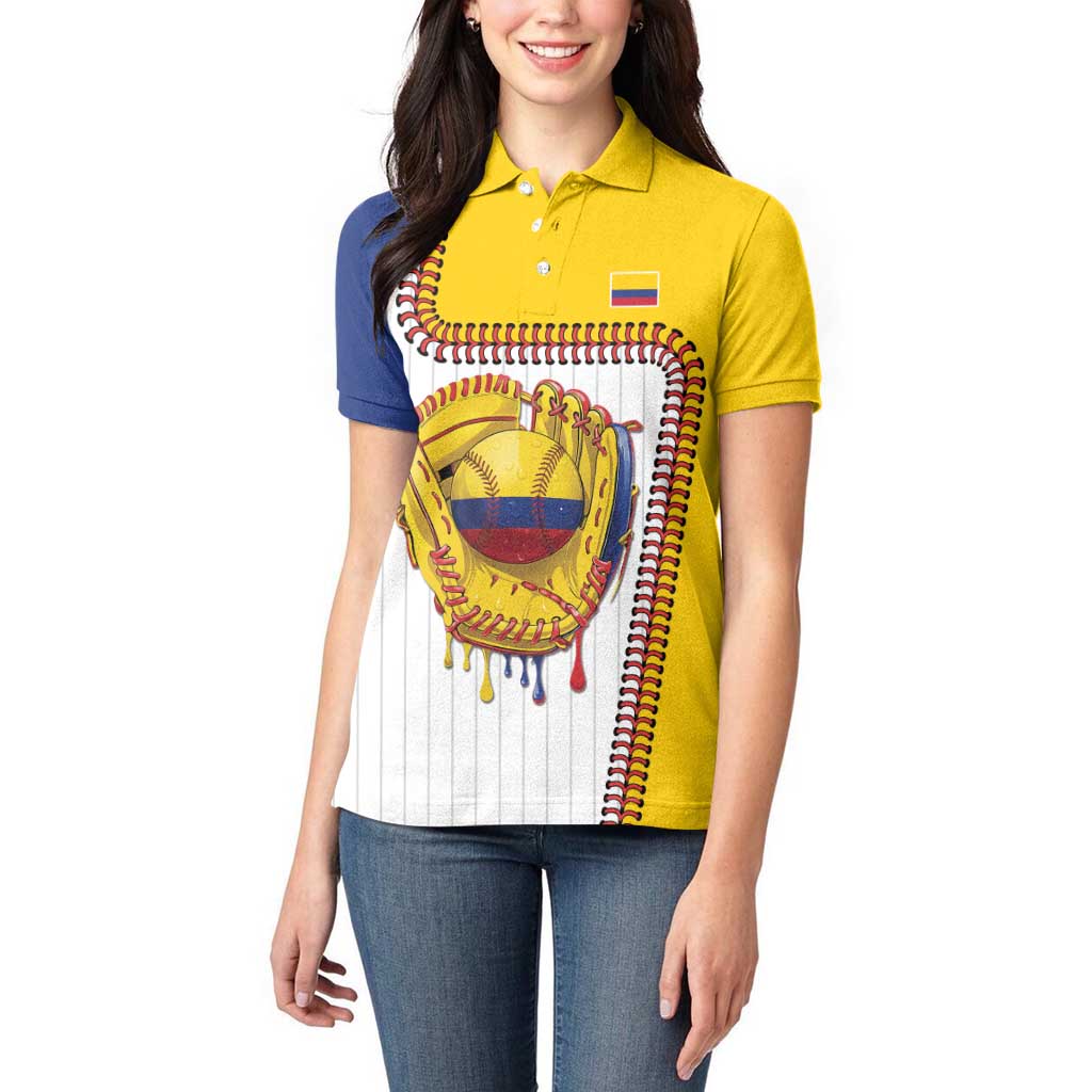 Custom Dripping Baseball Colombia Women Polo Shirt