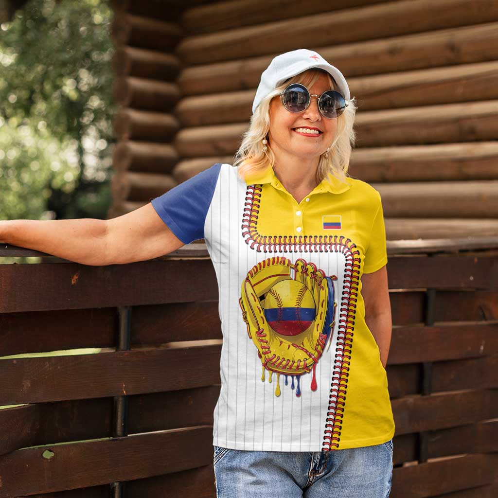 Custom Dripping Baseball Colombia Women Polo Shirt