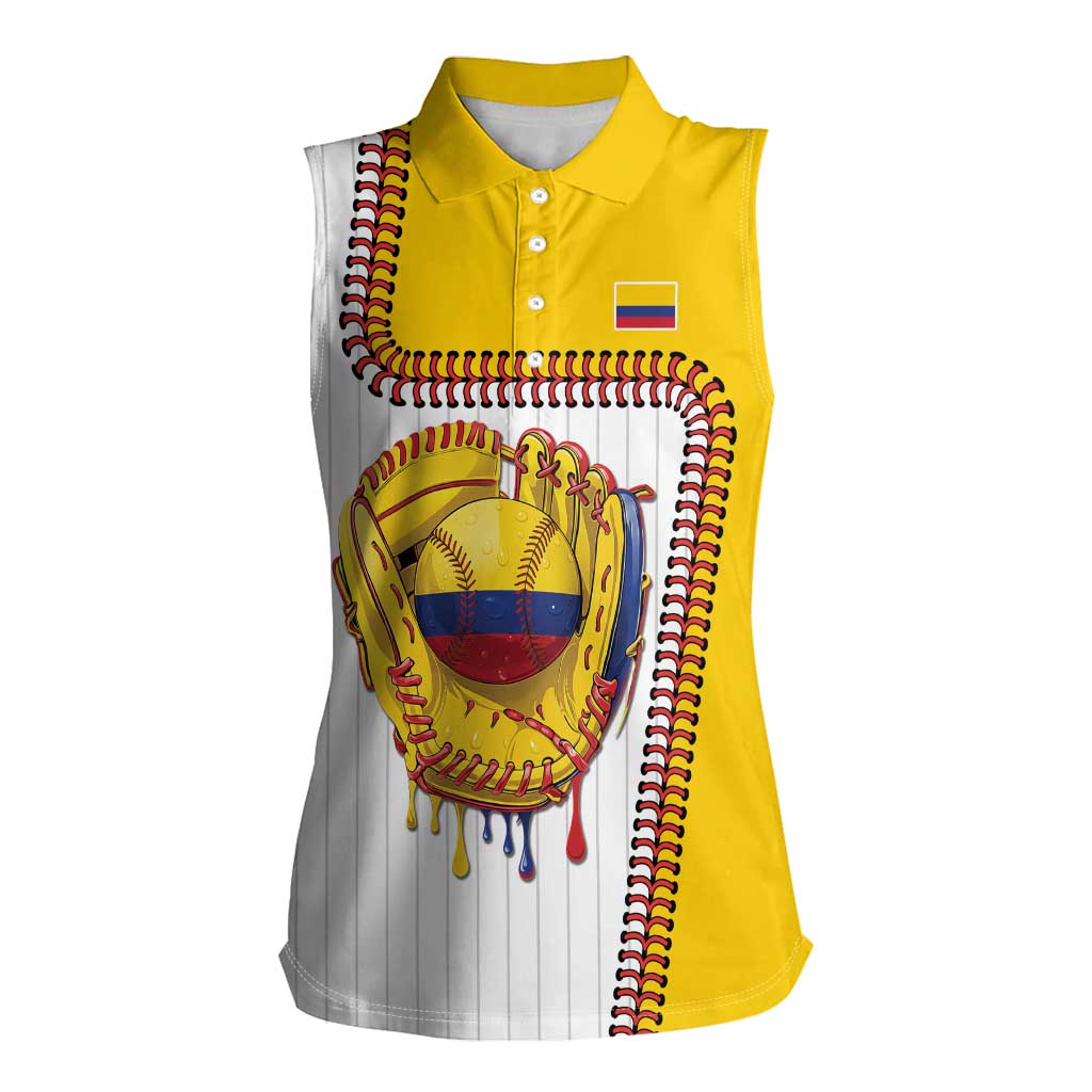 Custom Dripping Baseball Colombia Women Sleeveless Polo Shirt