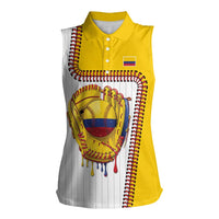 Custom Dripping Baseball Colombia Women Sleeveless Polo Shirt