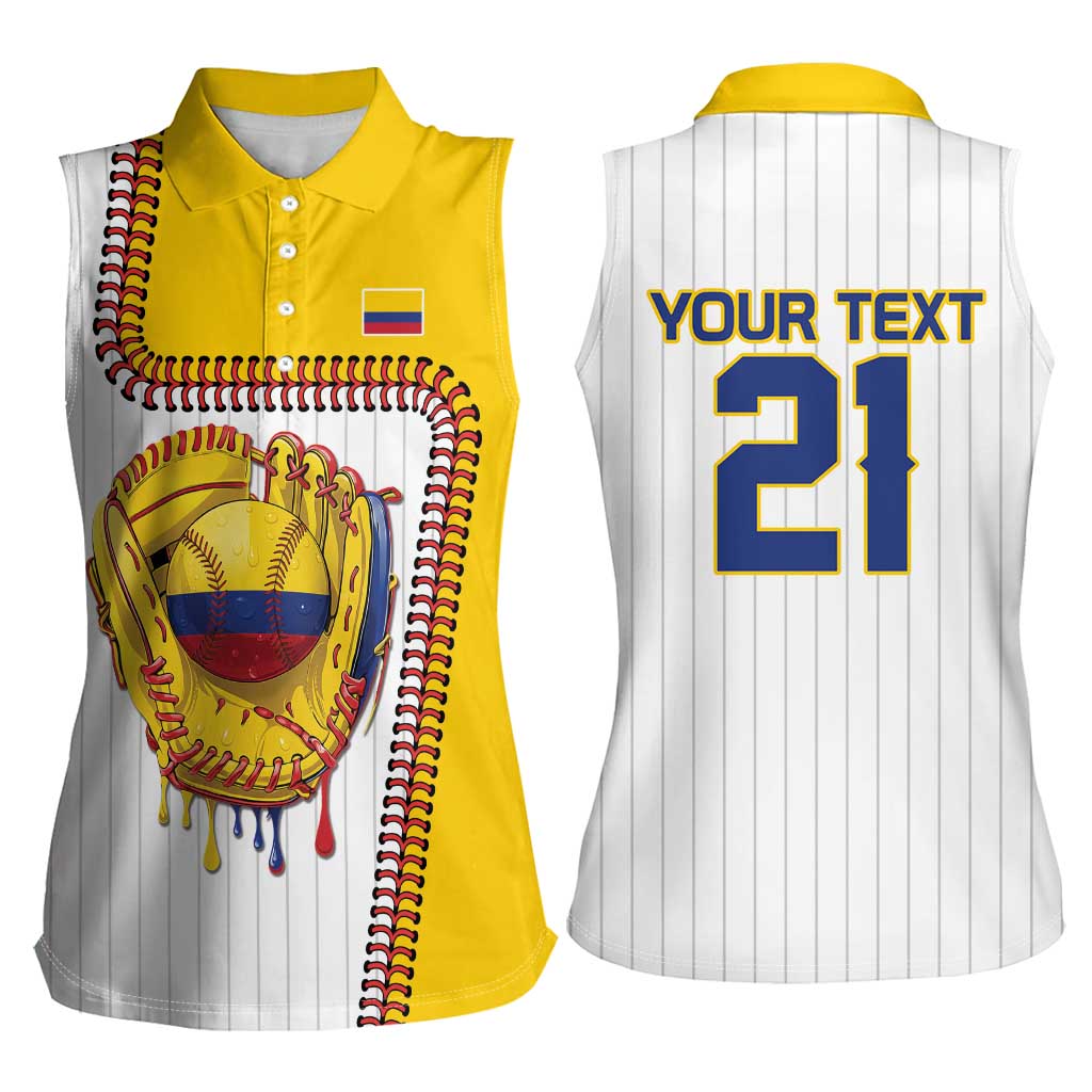 Custom Dripping Baseball Colombia Women Sleeveless Polo Shirt
