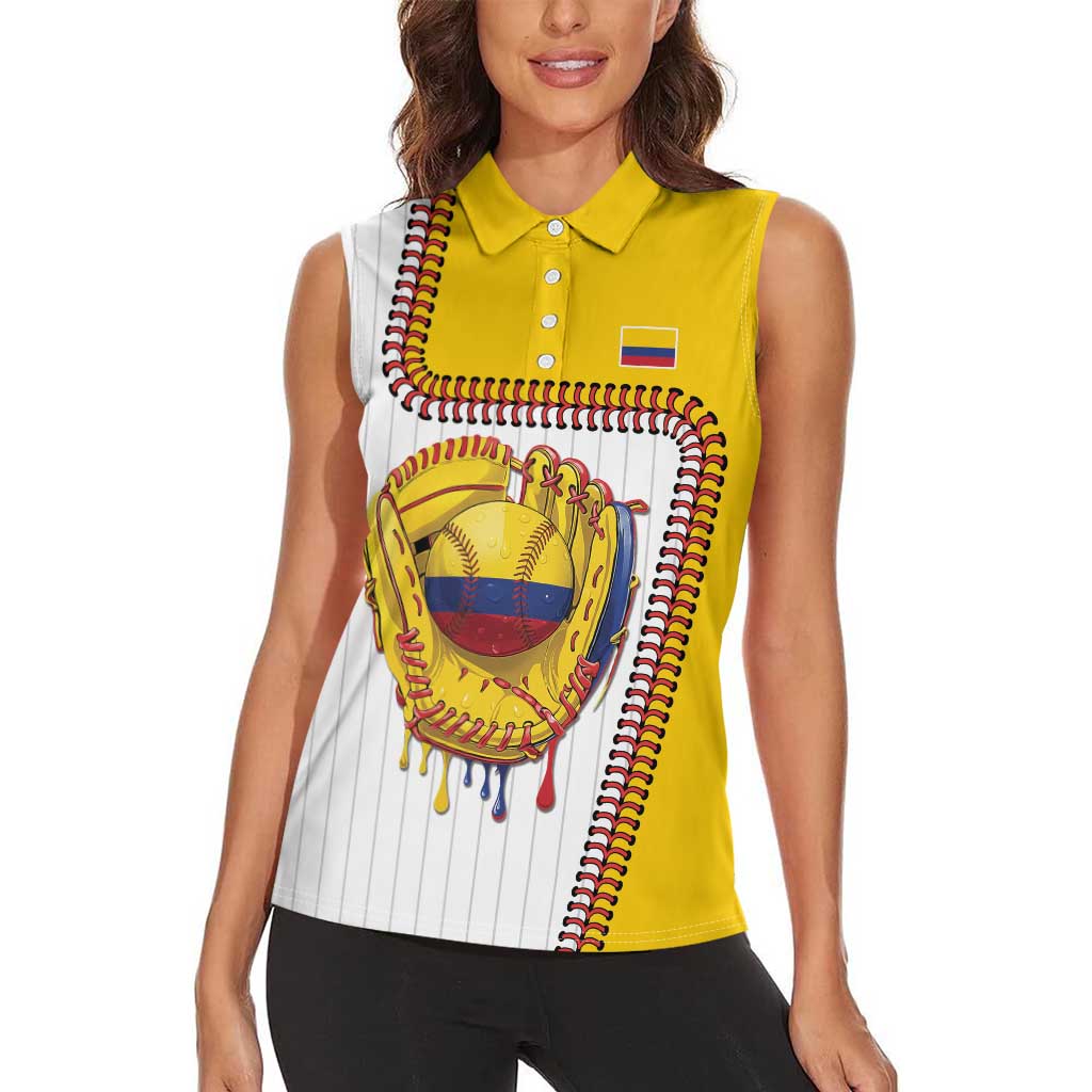 Custom Dripping Baseball Colombia Women Sleeveless Polo Shirt