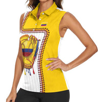 Custom Dripping Baseball Colombia Women Sleeveless Polo Shirt