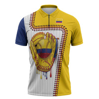 Custom Dripping Baseball Colombia Zipper Polo Shirt