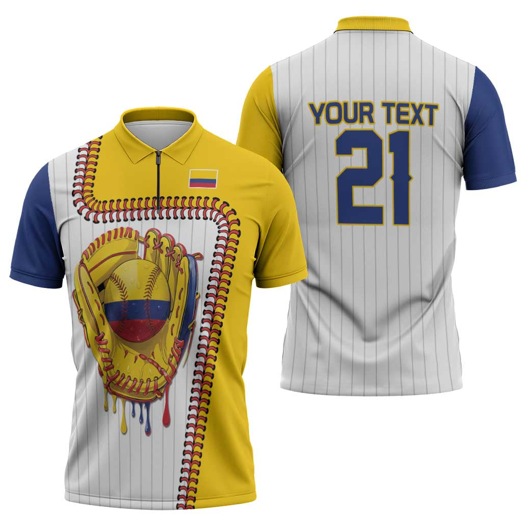 Custom Dripping Baseball Colombia Zipper Polo Shirt
