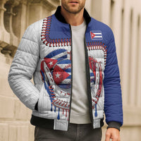 Custom Dripping Baseball Cuba Bomber Puffer Jacket