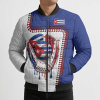 Custom Dripping Baseball Cuba Bomber Puffer Jacket