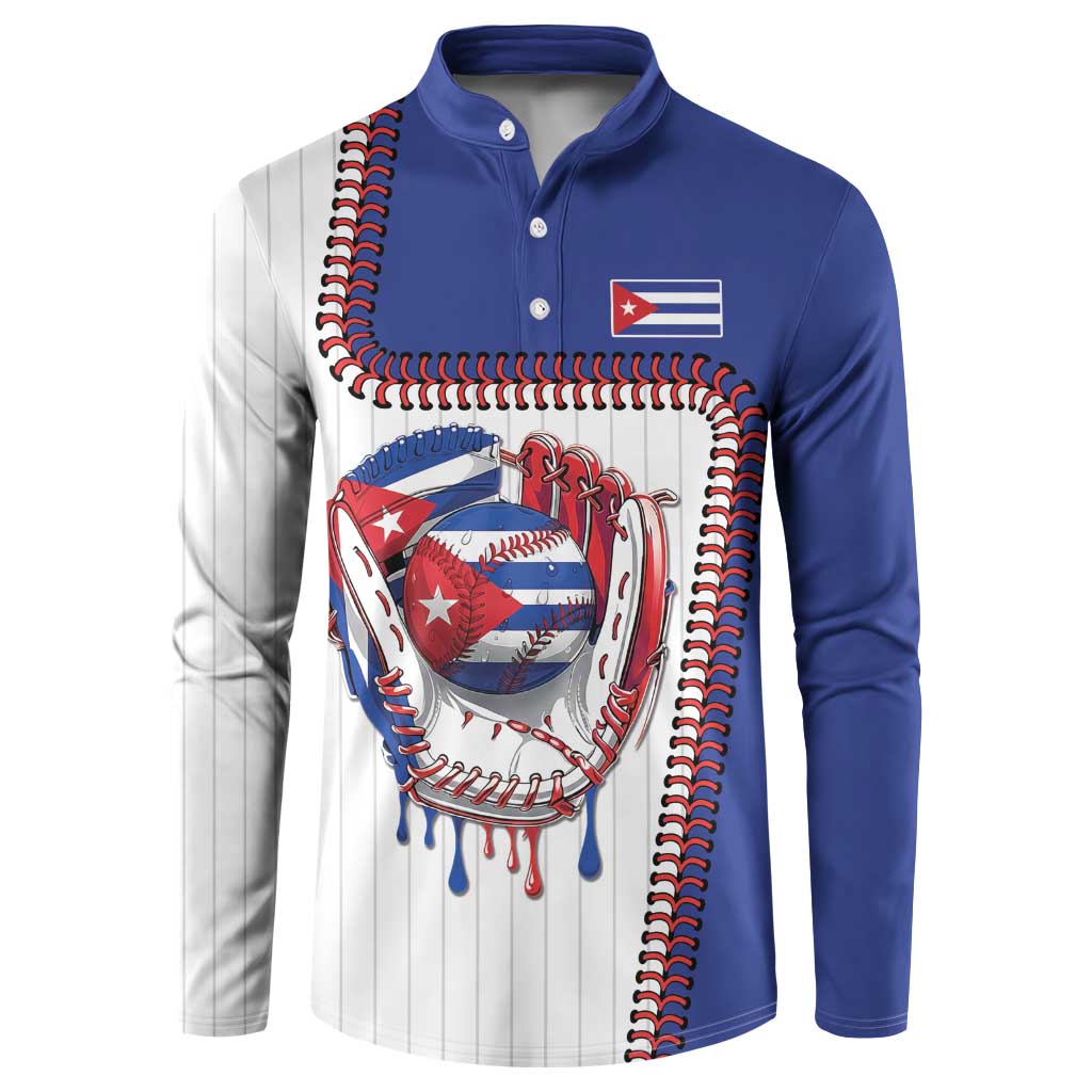 Custom Dripping Baseball Cuba Button Sweatshirt