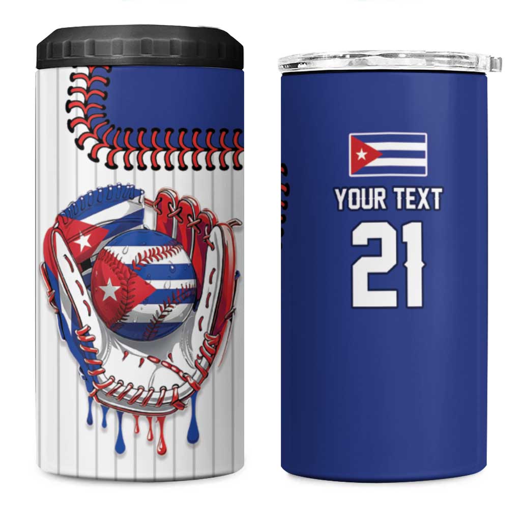Custom Dripping Baseball Cuba 4 in 1 Can Cooler Tumbler
