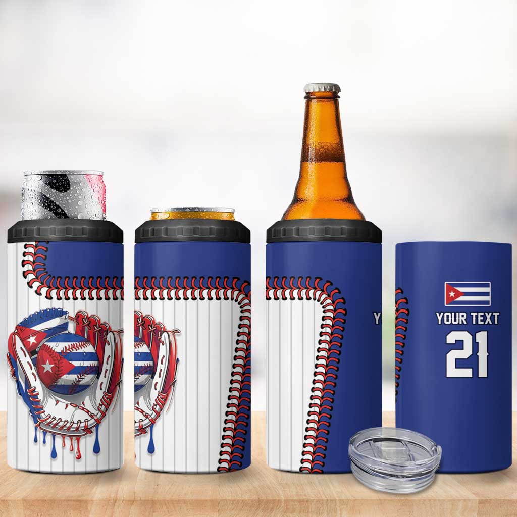 Custom Dripping Baseball Cuba 4 in 1 Can Cooler Tumbler