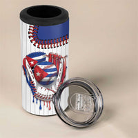 Custom Dripping Baseball Cuba 4 in 1 Can Cooler Tumbler