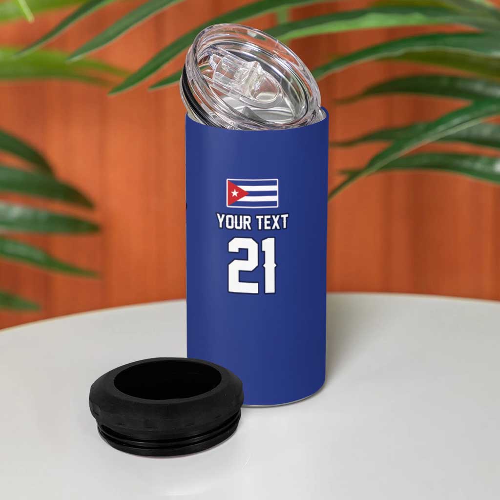 Custom Dripping Baseball Cuba 4 in 1 Can Cooler Tumbler