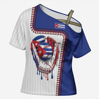 Custom Dripping Baseball Cuba Cross Shoulder Shirt