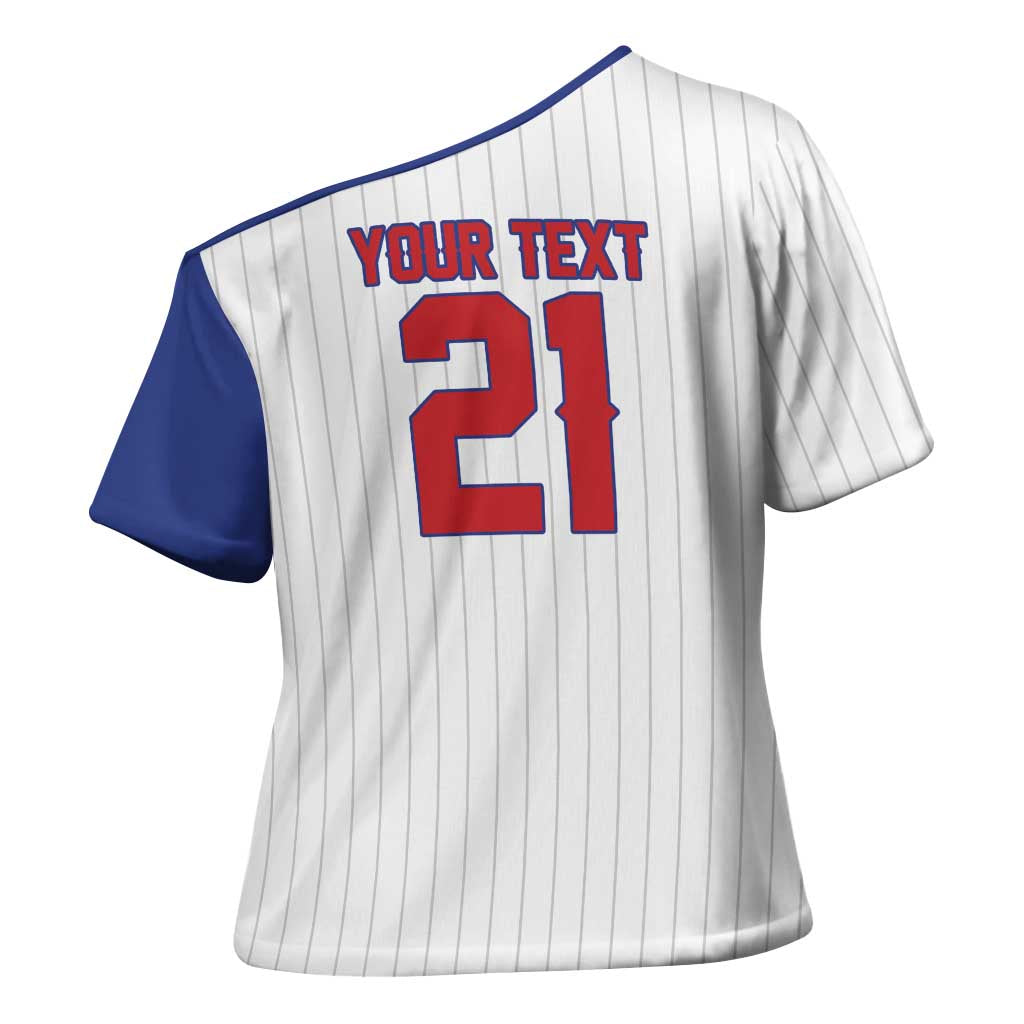 Custom Dripping Baseball Cuba Cross Shoulder Shirt