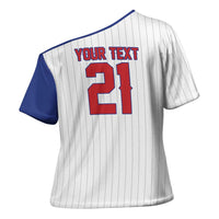 Custom Dripping Baseball Cuba Cross Shoulder Shirt