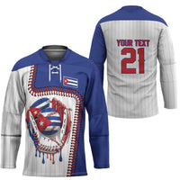 Custom Dripping Baseball Cuba Hockey Jersey