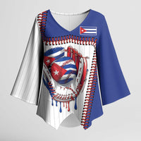 Custom Dripping Baseball Cuba Kimono Sleeve Blouse