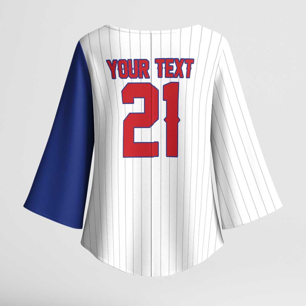 Custom Dripping Baseball Cuba Kimono Sleeve Blouse