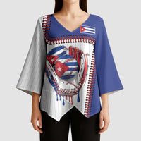 Custom Dripping Baseball Cuba Kimono Sleeve Blouse