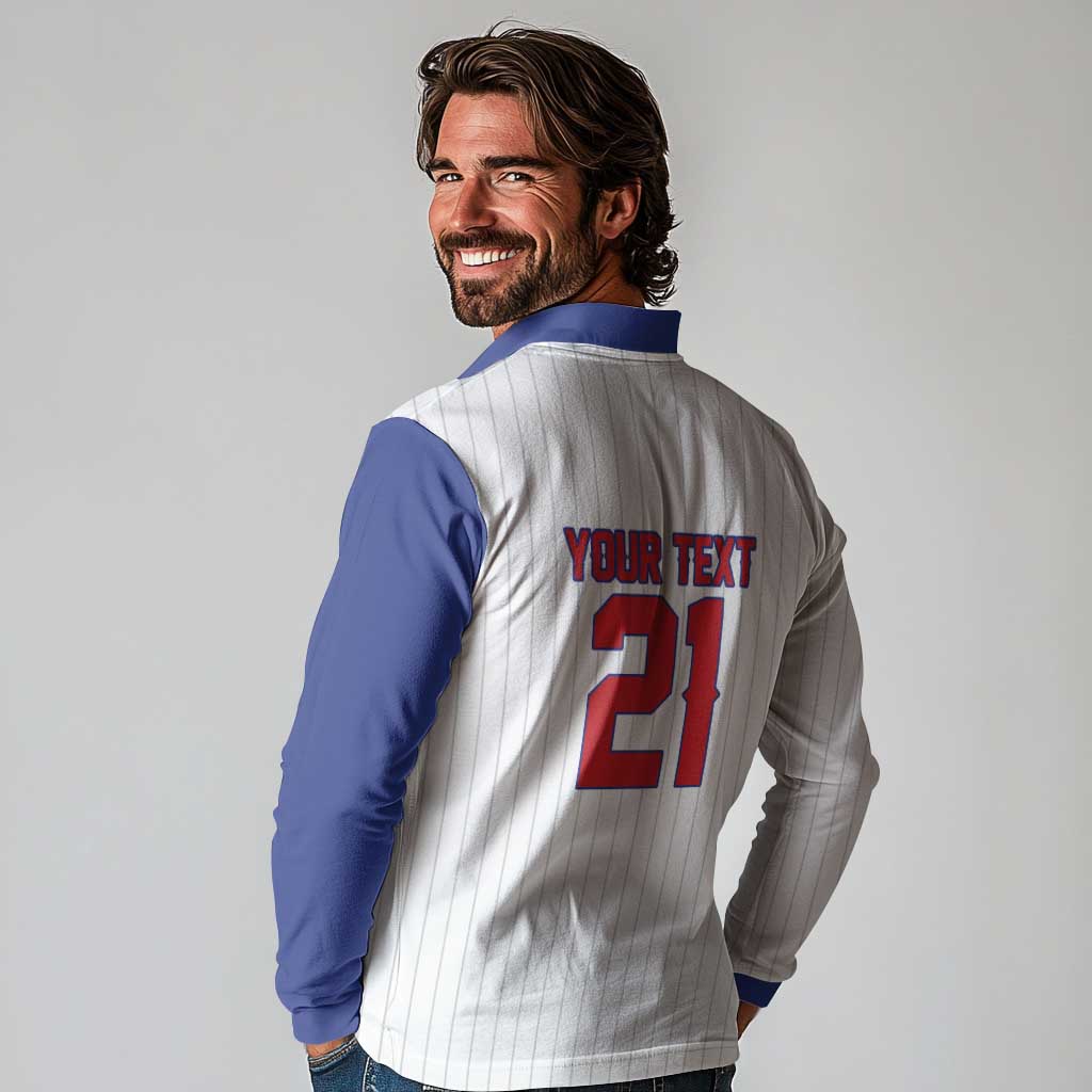 Custom Dripping Baseball Cuba Long Sleeve Polo Shirt
