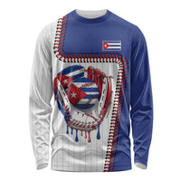 Custom Dripping Baseball Cuba Long Sleeve Shirt