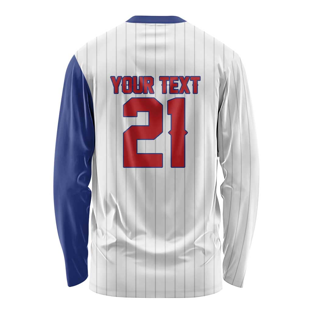 Custom Dripping Baseball Cuba Long Sleeve Shirt