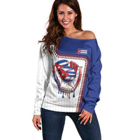 Custom Dripping Baseball Cuba Off Shoulder Sweater