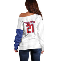 Custom Dripping Baseball Cuba Off Shoulder Sweater