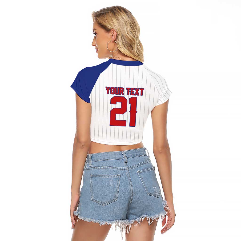 Custom Dripping Baseball Cuba Raglan Cropped T Shirt