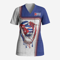 Custom Dripping Baseball Cuba Scrub Top