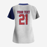 Custom Dripping Baseball Cuba Scrub Top