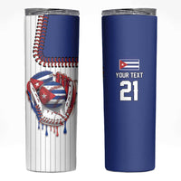 Custom Dripping Baseball Cuba Skinny Tumbler