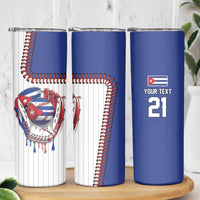 Custom Dripping Baseball Cuba Skinny Tumbler