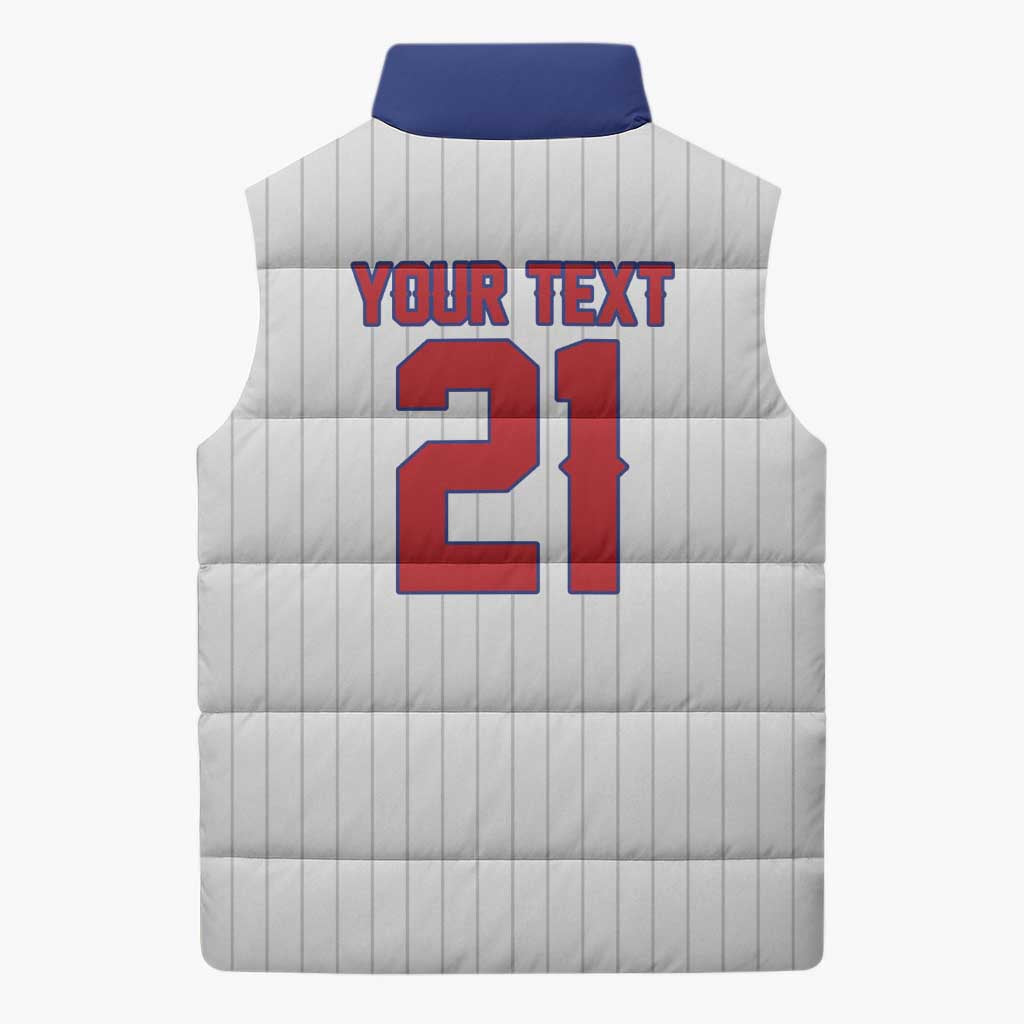Custom Dripping Baseball Cuba Sleeveless Puffer Jacket