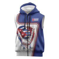 Custom Dripping Baseball Cuba Sleeveless Zip Hoodie