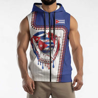 Custom Dripping Baseball Cuba Sleeveless Zip Hoodie