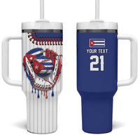 Custom Dripping Baseball Cuba Tumbler With Handle