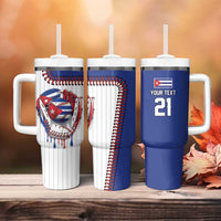 Custom Dripping Baseball Cuba Tumbler With Handle