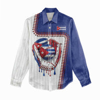 Custom Dripping Baseball Cuba Women Casual Shirt