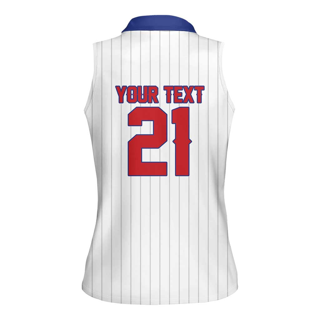Custom Dripping Baseball Cuba Women Sleeveless Polo Shirt
