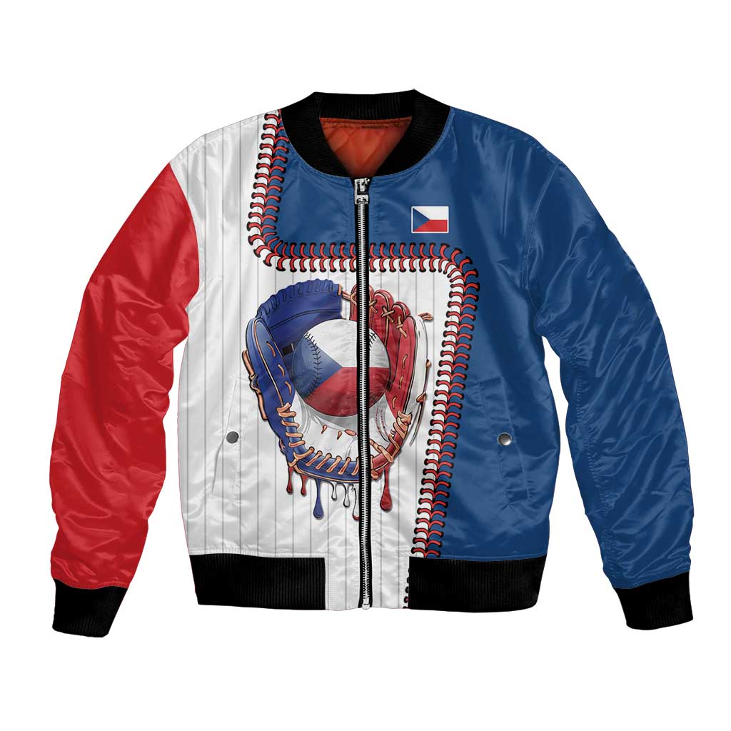 Custom Dripping Baseball Czechia Bomber Jacket