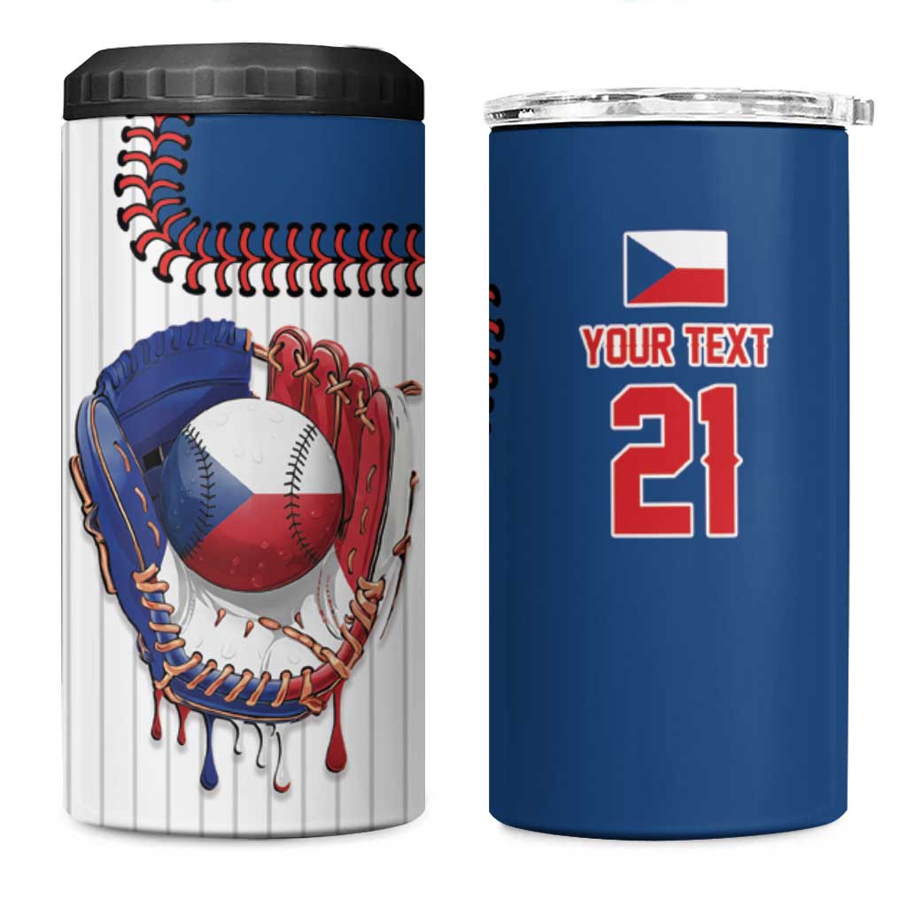 Custom Dripping Baseball Czechia 4 in 1 Can Cooler Tumbler