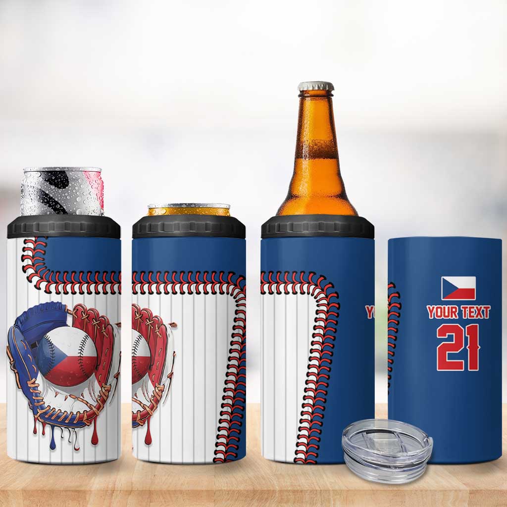 Custom Dripping Baseball Czechia 4 in 1 Can Cooler Tumbler
