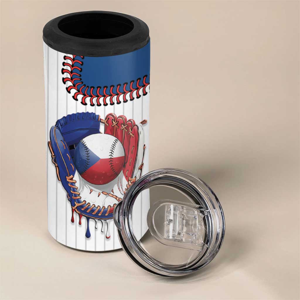 Custom Dripping Baseball Czechia 4 in 1 Can Cooler Tumbler